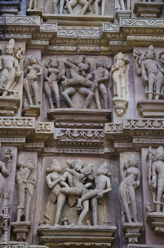 KANDARIYA MAHADEV TEMPLE, North Wall - Middle - Mithuna Couple, Western Group, Khajuraho, Madhya Pradesh, UNESCO World Heritage Site © RealityImages