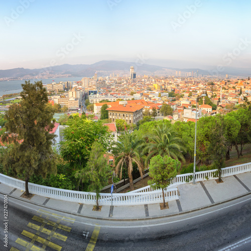 Izmir Turkey, View from Varyant district at dusk photo