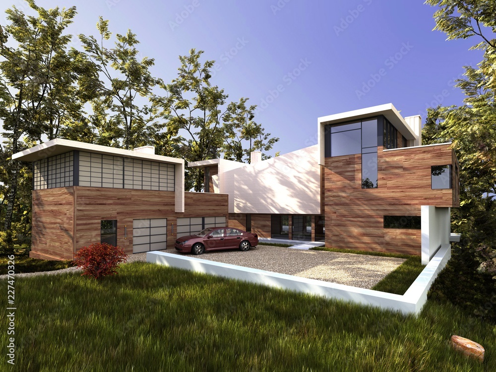 3d render of building house exterior