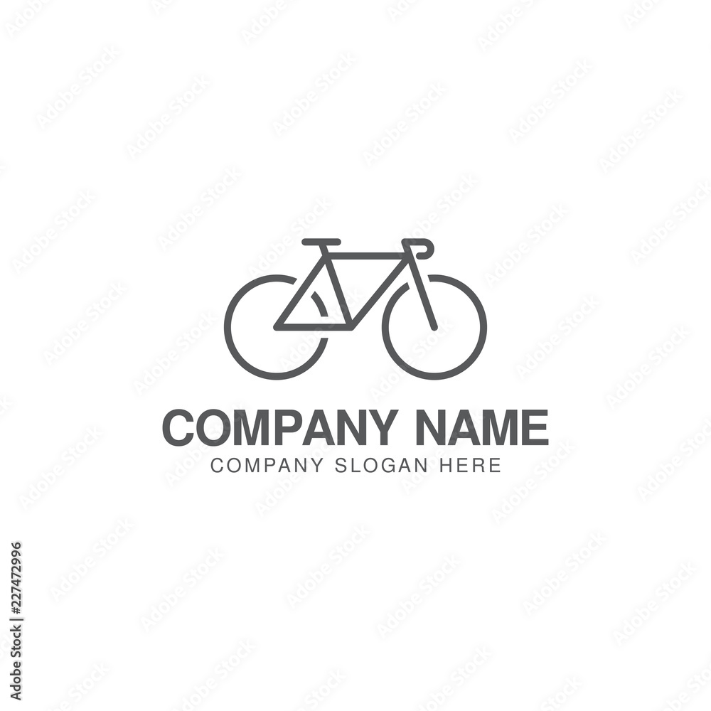 Bicycle line logo design template Bicycle line logo design template