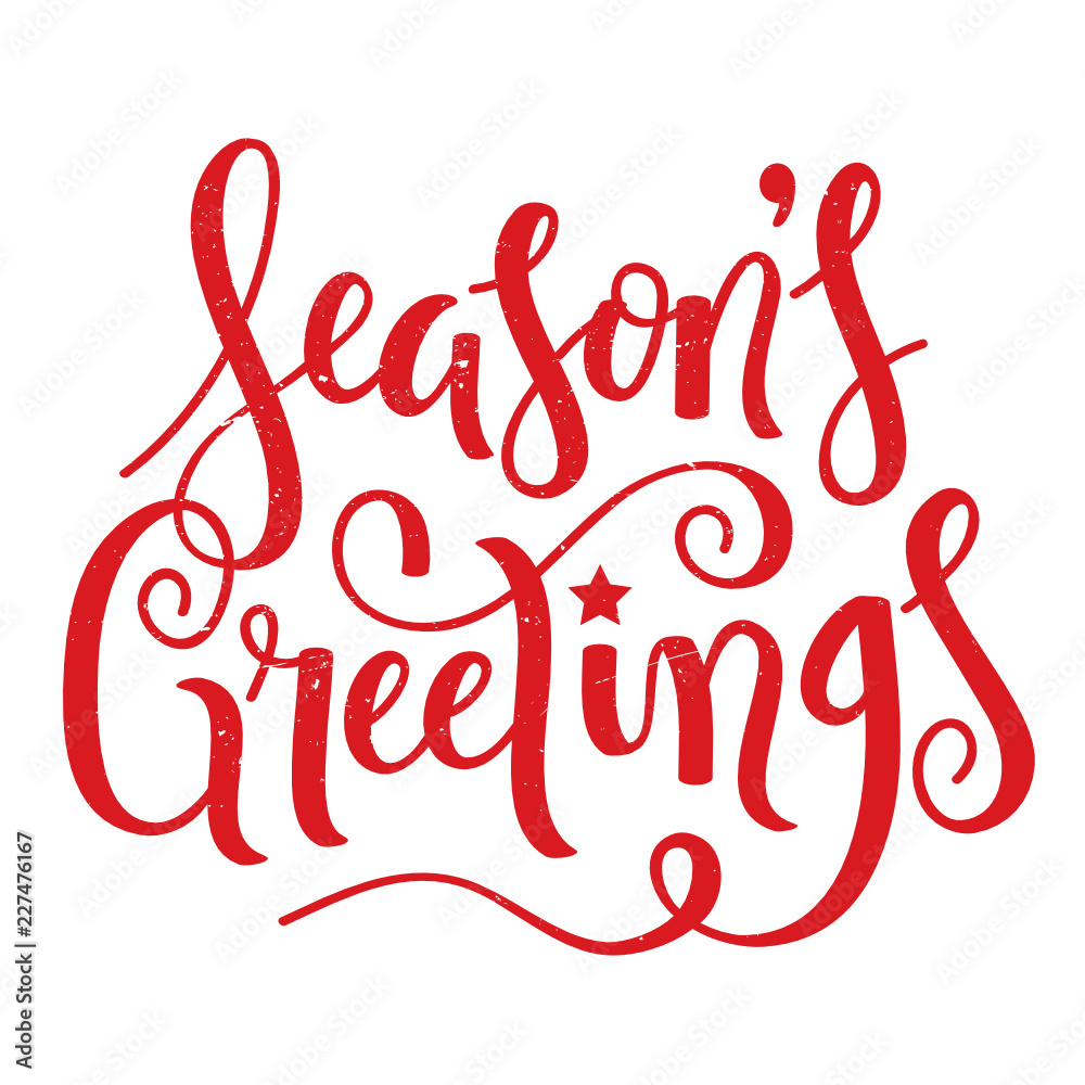 SEASON'S GREETING grunge red hand lettering banner