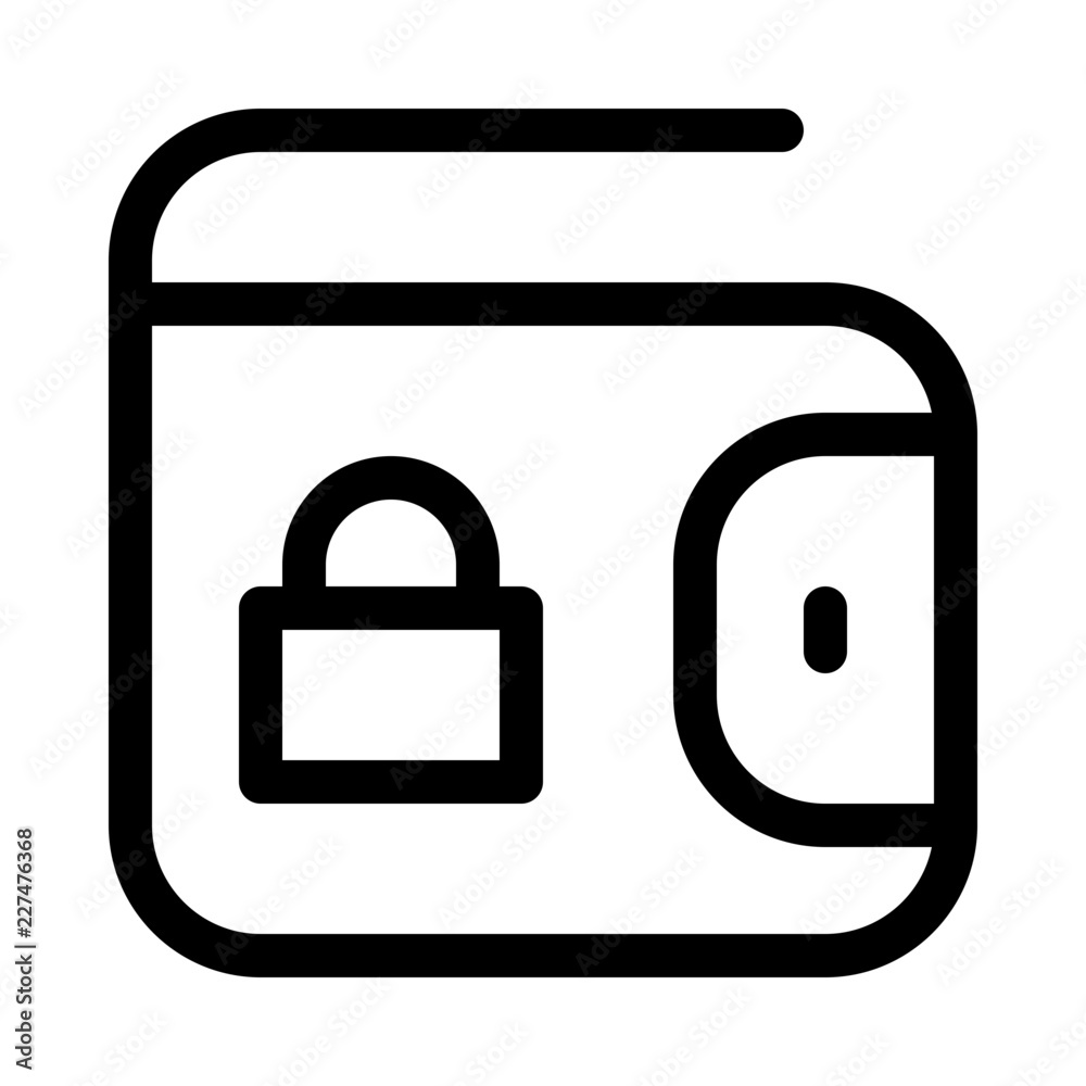 Wallet Lock Protect Finance Money Exchequer Cash vector icon Wallet Lock Protect Finance Money Exchequer Cash vector icon
