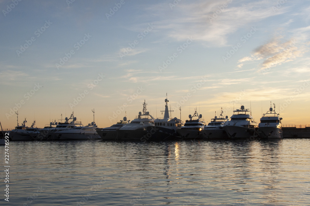 Motoryachts in the harbour of Cannes