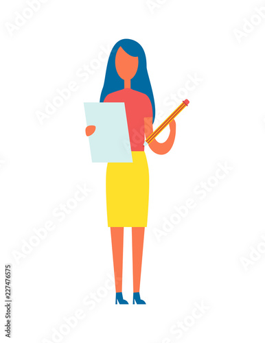 Editor Holding Article Pencil Vector Illustration