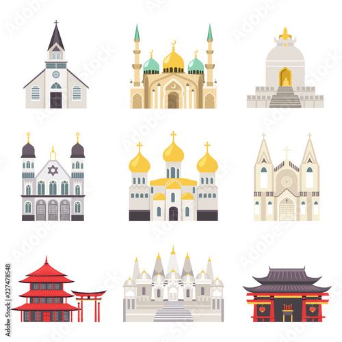 Holy Religious Buildings from All Over World Set