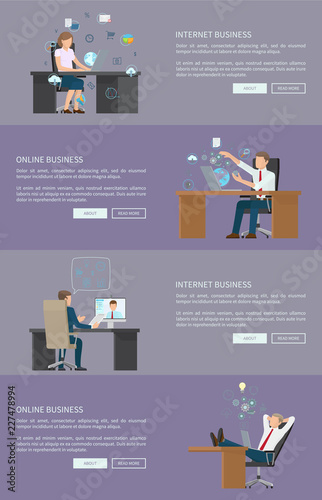 Internet and Online Web Pages Vector Illustration