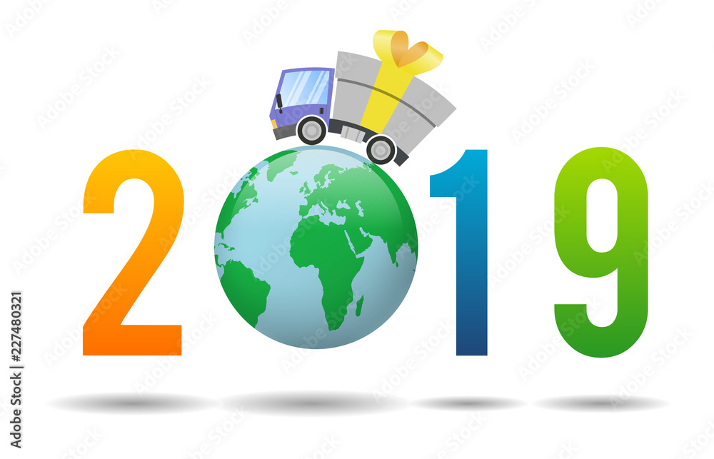 2019 Happy New Year, abstarct christmas ball 2019 Happy New Year, abstarct christmas ball