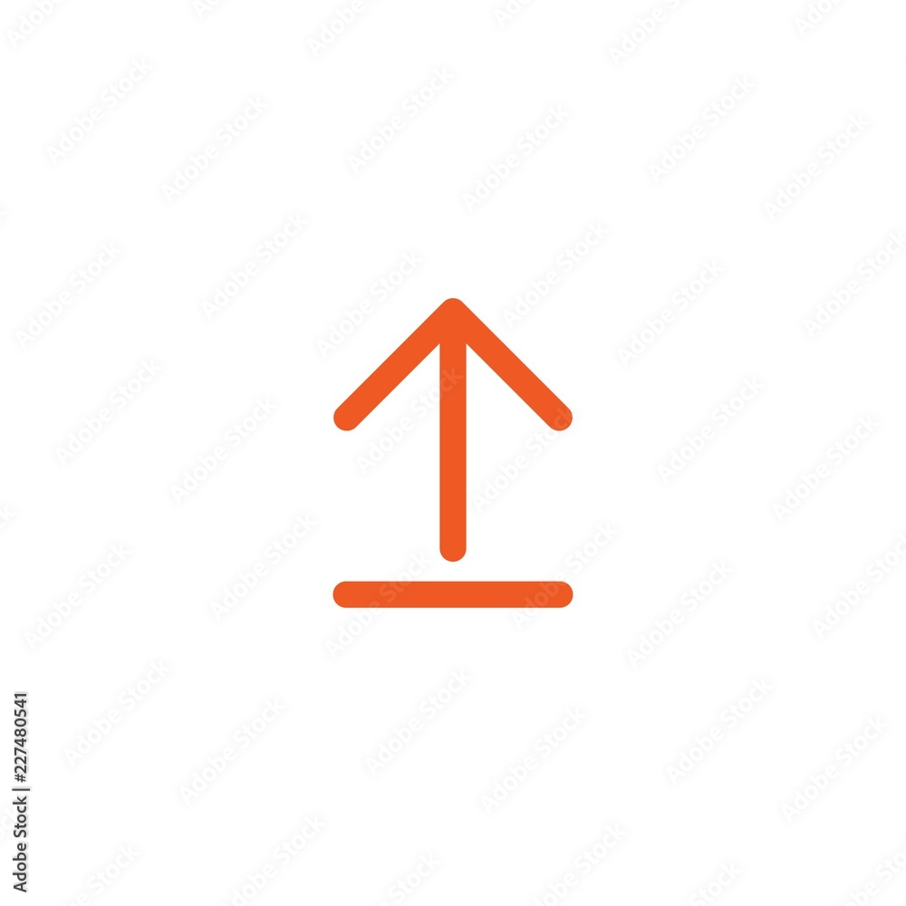 red thin rounded arrow up icon. Isolated on white. Upload icon. Upgrade sign. red thin rounded arrow up icon. Isolated on white. Upload icon. Upgrade sign.