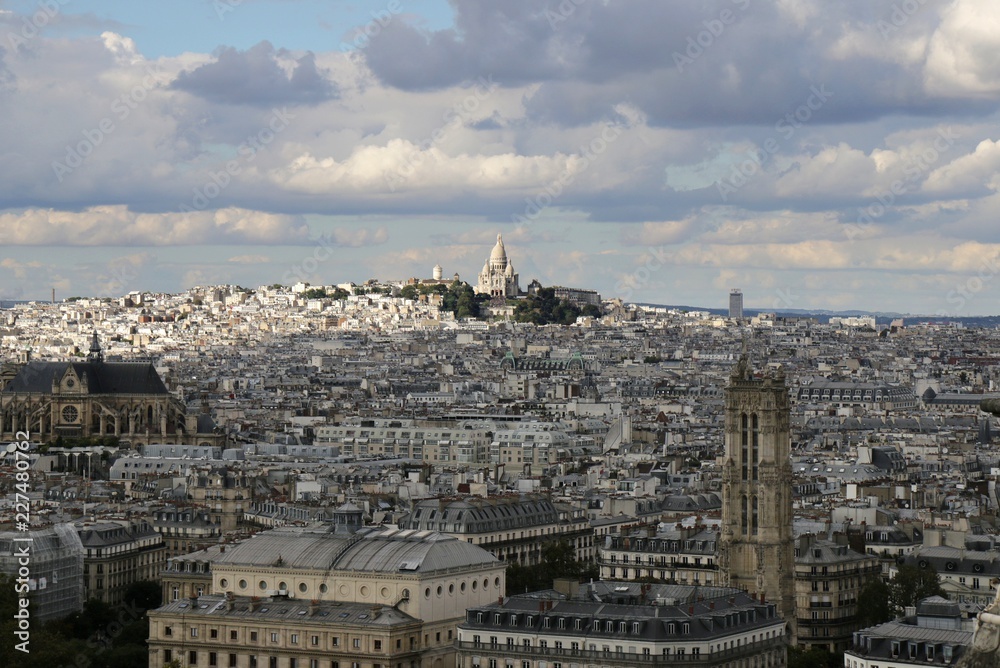 view, city, paris, Sacré-Cœur, Montmartre, panorama, architecture, cityscape, skyline,