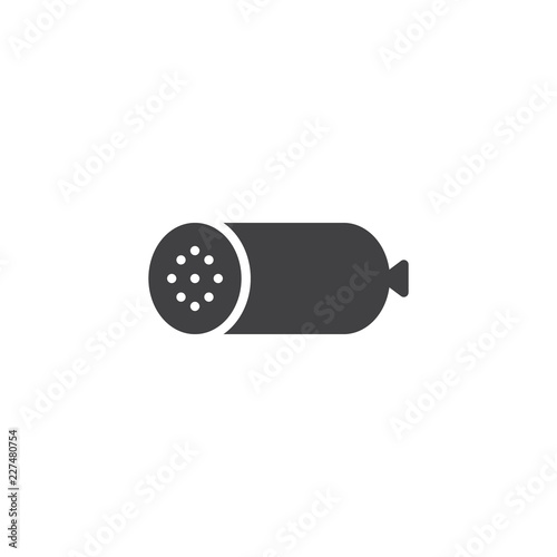 Salami Sausage vector icon. filled flat sign for mobile concept and web design. Snack food simple solid icon. Symbol, logo illustration. Pixel perfect vector graphics