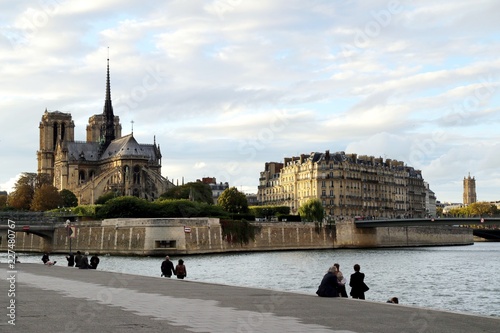 paris, Notre-Dame de Paris, Cathedral, medieval, Catholic, Île de la Cité, building, facade, river, bridge, © Oleksandr