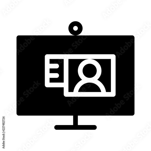 Videochat Skype Work Office Business Productivity Job Employment vector icon