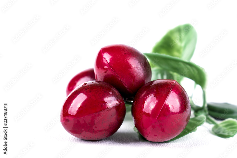 cherry red on white background cherry red on white background