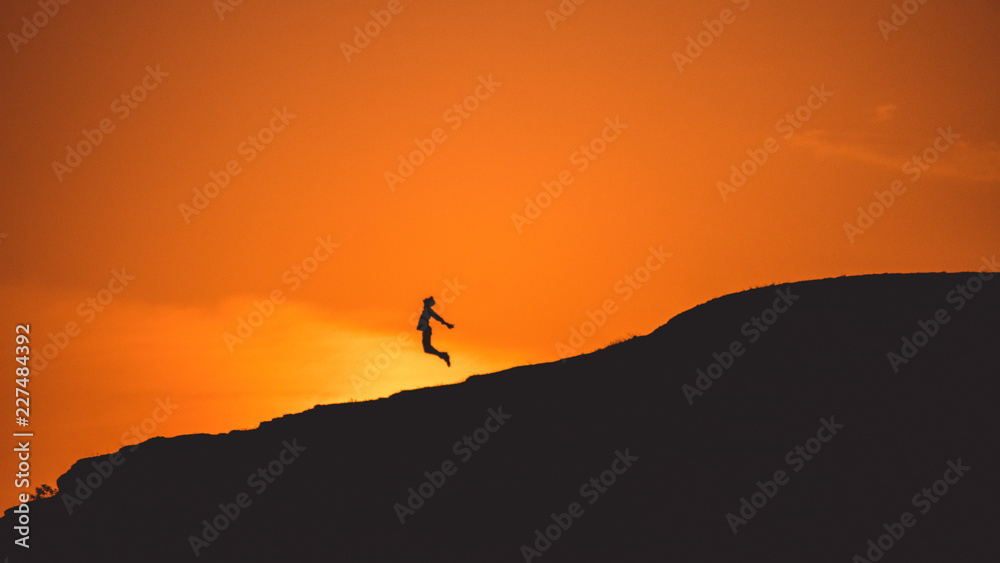 Silhouette of Man jumping