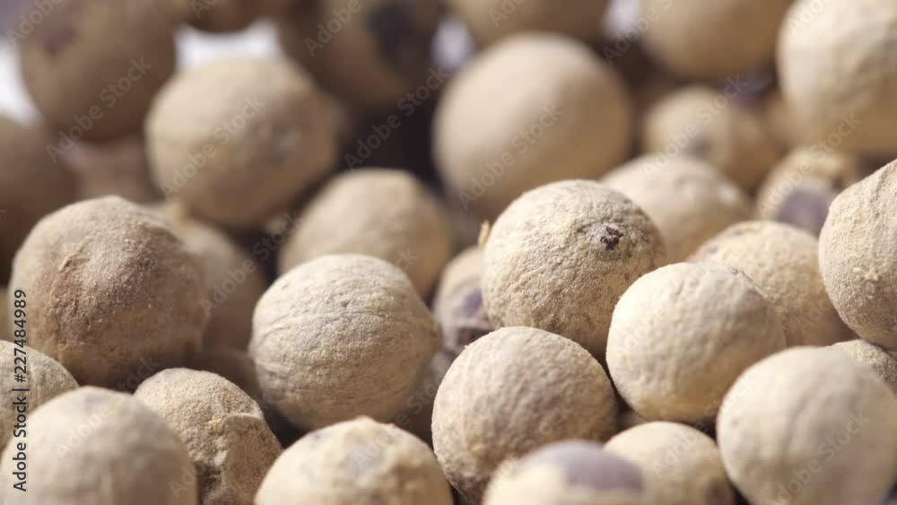White peppercorn background. Slow rotation.
White peppercorn background. Slow rotation.