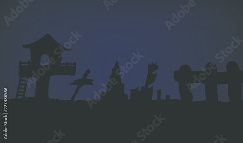 Abstract and illustration Halloween shadow in to night Thailand.