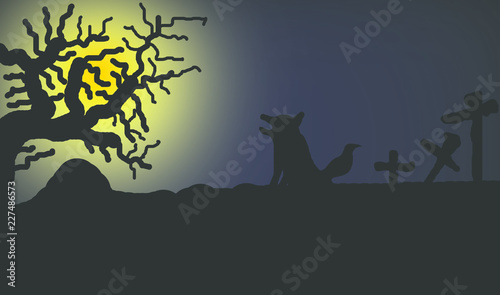 Abstract and illustration Halloween shadow in to night Thailand.