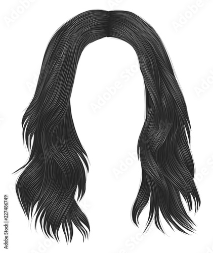  trendy woman long hairs gray colors .  beauty fashion .  realistic  graphic 3d