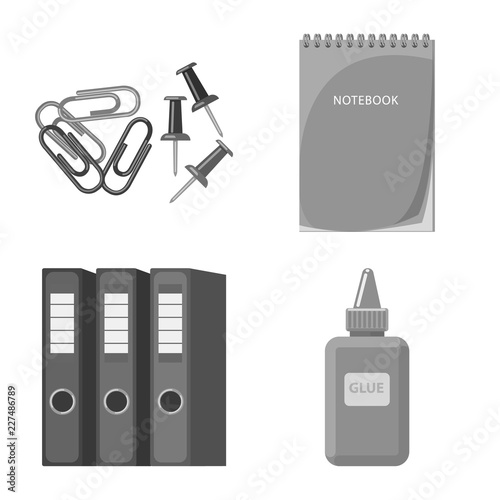 Isolated object of office and supply symbol. Collection of office and school vector icon for stock.