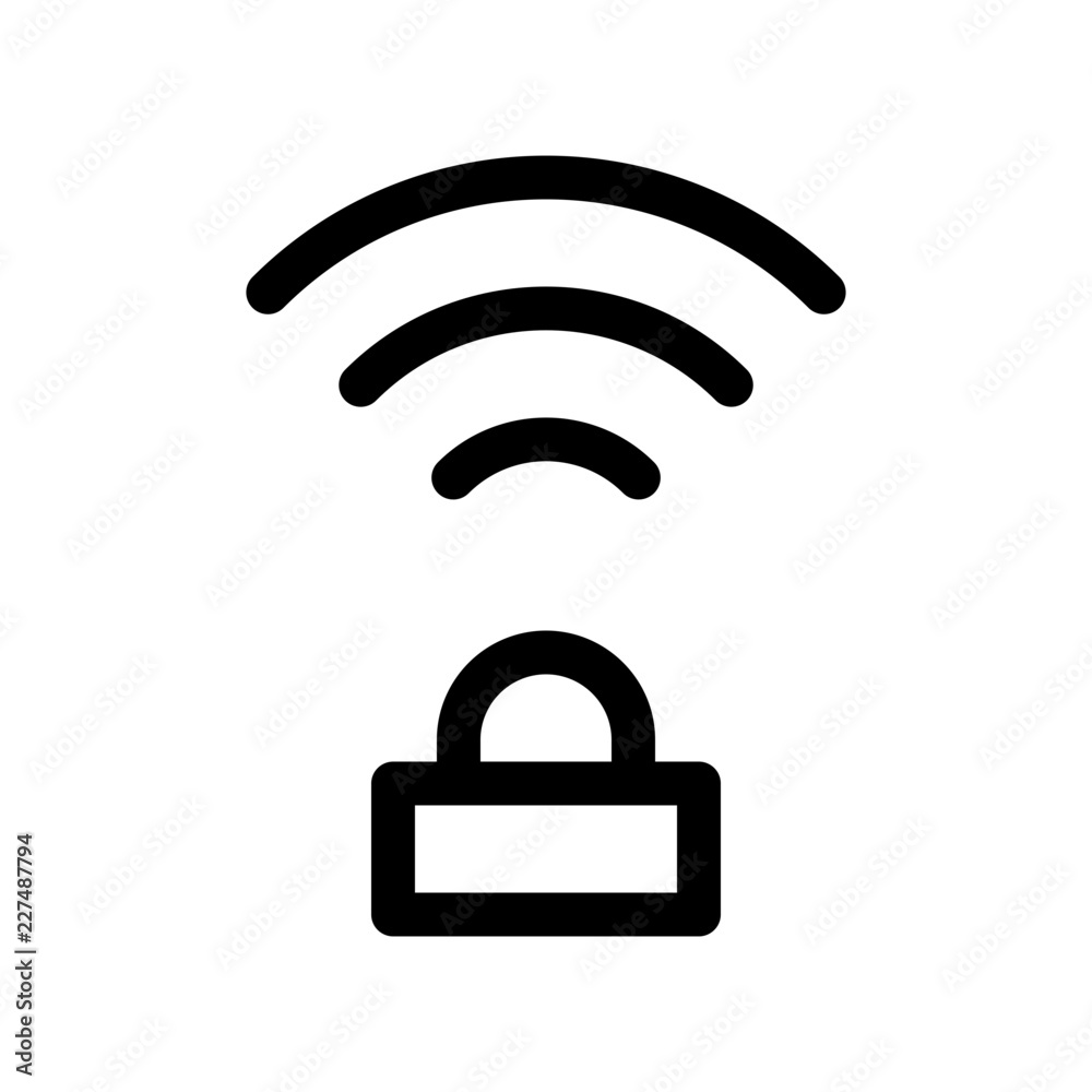 Wifi Lock Protect Protection Secure vector icon Wifi Lock Protect Protection Secure vector icon