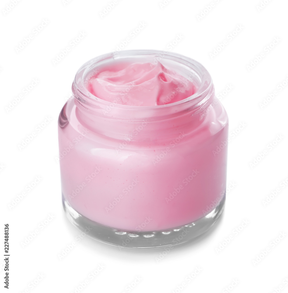Jar with body cream on white background Jar with body cream on white background