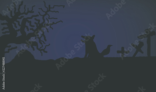 Abstract and illustration Halloween shadow in to night Thailand.