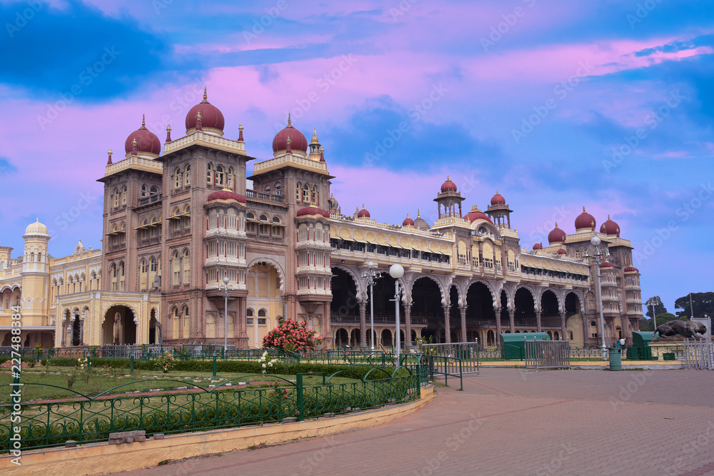 Famous Mysore Palace At Sunset