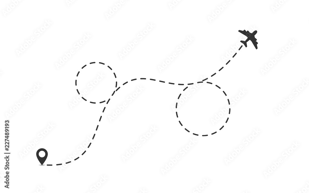 Vector image plane and track. Vector image plane and track.