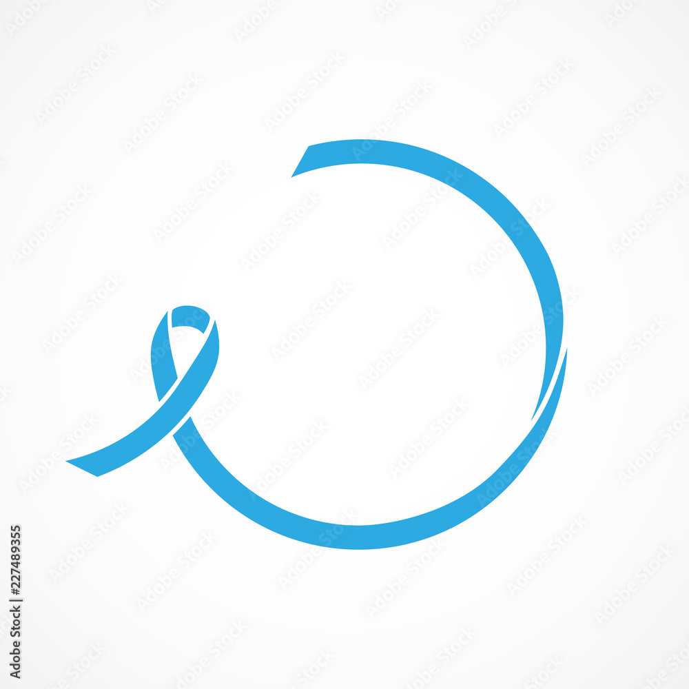Vector image of prostate cancer awareness ribbon.Blue ribbon. Vector image of prostate cancer awareness ribbon.Blue ribbon.