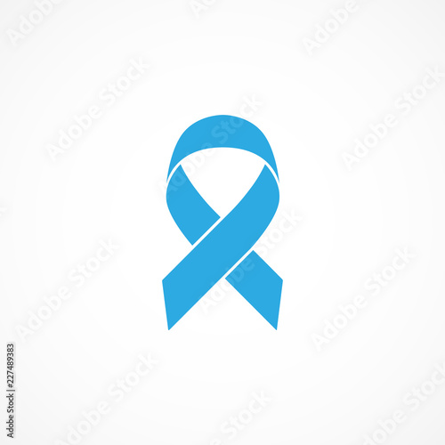 Vector image of prostate cancer awareness ribbon.Blue ribbon.