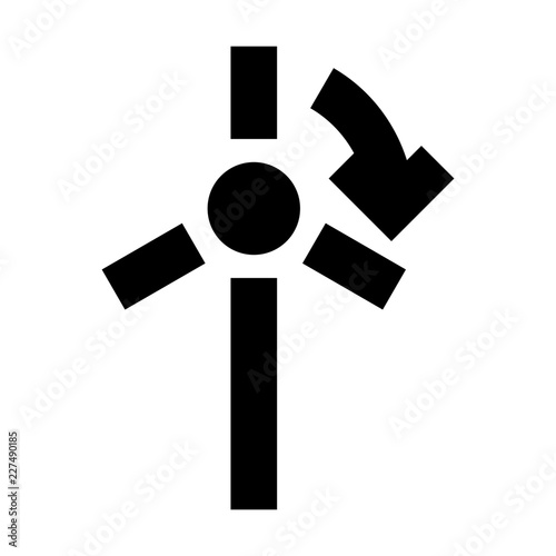 Windmill Rotation Ecology Nature Environmental Protection Reserve Energy vector icon
