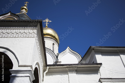 white temple with Golden domes photo