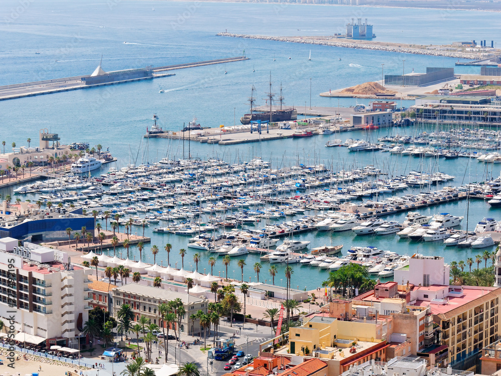 Port in Alicante. Aerial view. Spain.