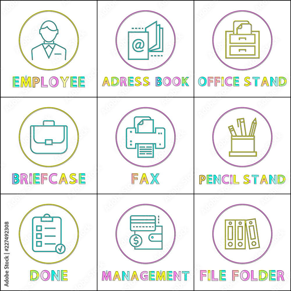 Business Mobile App Icons Linear templates Set Business Mobile App Icons Linear templates Set