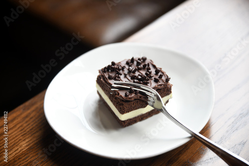 Chocolate brownie ice cream dessert