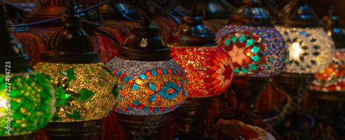 Colorful lamps at the bazaar. © Frank