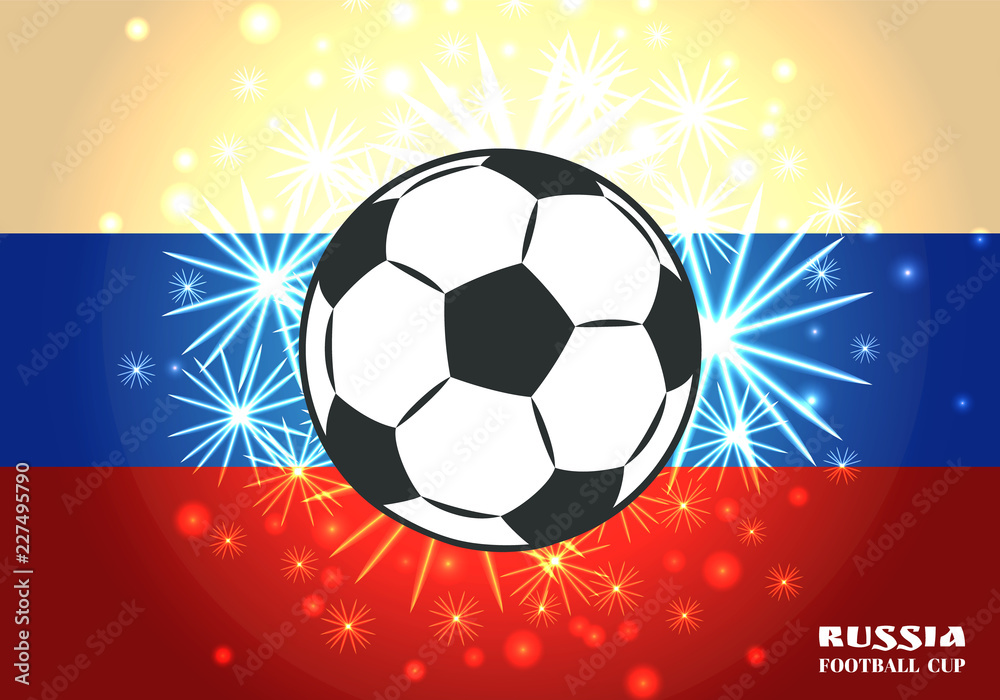 Fototapeta premium Soccer Ball on Salute and Spangle Illustartion