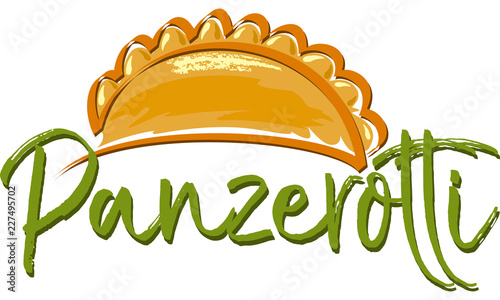 Panzerotti - italian folded pizza with mozzarella and tomato - vector