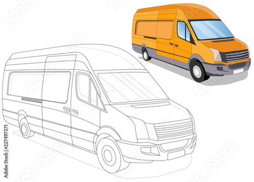 Truck. Isolated on white background. Vector illustration.