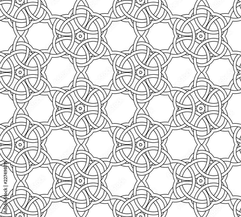 Abstract seamless black and white pattern