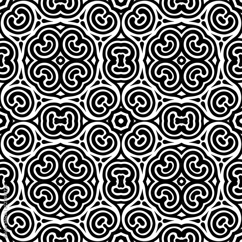 Abstract seamless black and white pattern