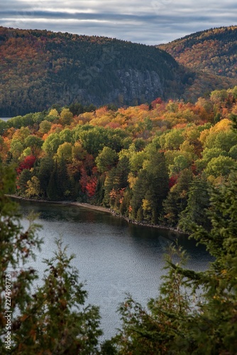 Multicolore landscape during canadian autumn season