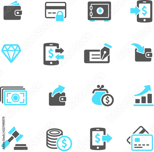 money and finance icon set