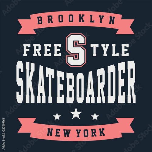graphic design BROOKLYN SKATE NEW YORK for shirt and print