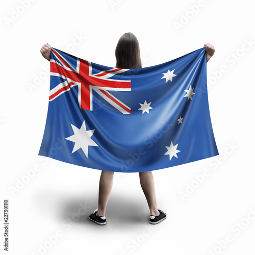 Women and Australian flag