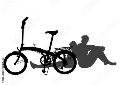 Sport people whit bike on white background