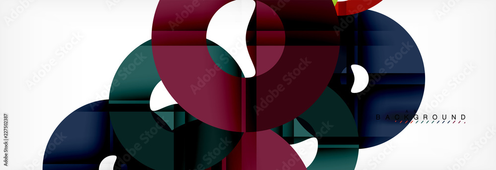 Colorful rings on grey background, modern geometric pattern design. Vector business or technology presentation design template, brochure or flyer pattern, or geometric web banner Colorful rings on grey background, modern geometric pattern design. Vector business or technology presentation design template, brochure or flyer pattern, or geometric web banner