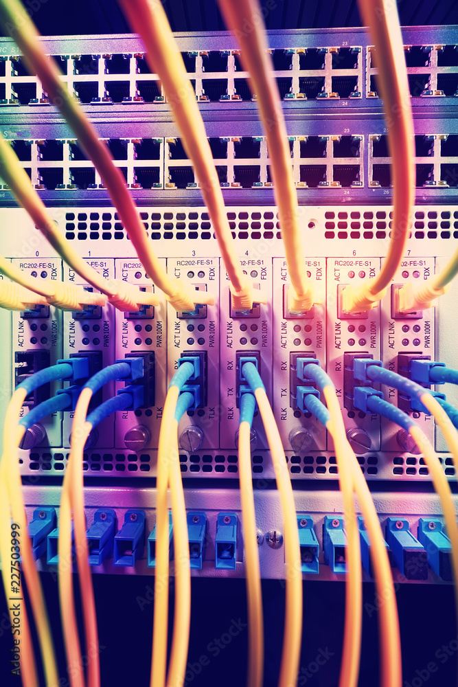 optical fibre information technology equipment in data center