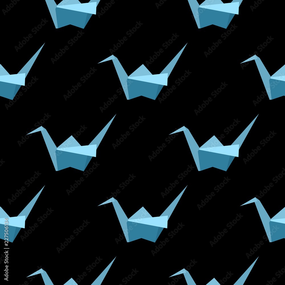 Seamless pattern with origami cranes. Seamless pattern with origami cranes.