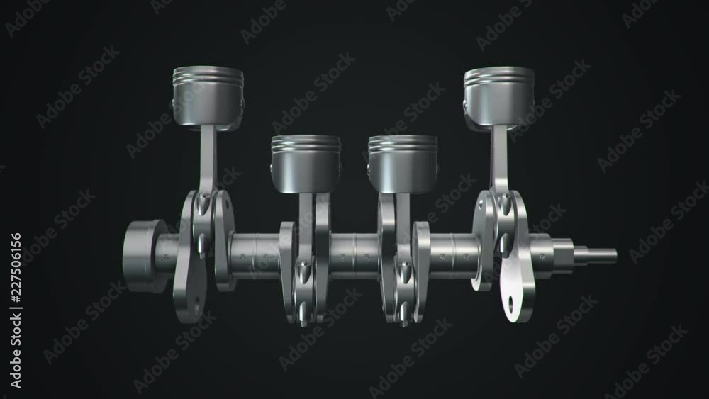 Animation movies of engine pistons on a crankshaft. Animation of seamless loop. Animation movies of engine pistons on a crankshaft. Animation of seamless loop.
